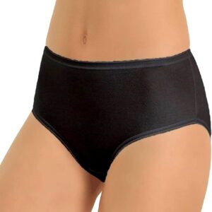 Slip Nero Midi In Cotone Bielastico 7002