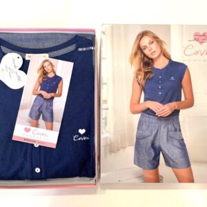 Pigiama Smanicato Denim Con Bottoni Ep2048