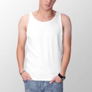 Canottiera Bianca In Cotone. B2Y110